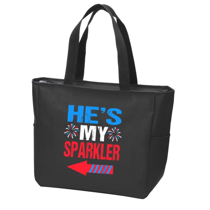 His And Hers 4th Of Julys Couples He's My Sparkler Zip Tote Bag