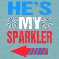His And Hers 4th Of Julys Couples He's My Sparkler Sueded Cloud Jersey T-Shirt