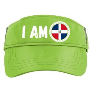 Half American Half Dominican Usa And Dominican Republic Flag Cute Gift Adult Drive Performance Visor