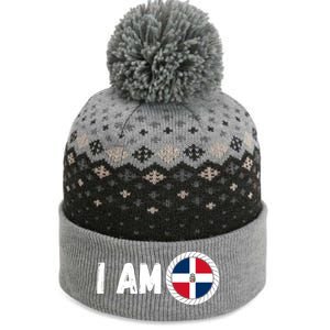 Half American Half Dominican Usa And Dominican Republic Flag Cute Gift The Baniff Cuffed Pom Beanie