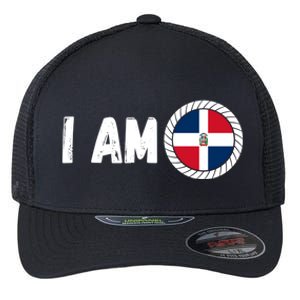 Half American Half Dominican Usa And Dominican Republic Flag Cute Gift Flexfit Unipanel Trucker Cap