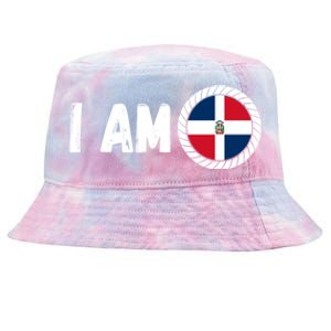 Half American Half Dominican Usa And Dominican Republic Flag Cute Gift Tie-Dyed Bucket Hat