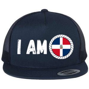 Half American Half Dominican Usa And Dominican Republic Flag Cute Gift Flat Bill Trucker Hat