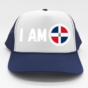 Half American Half Dominican Usa And Dominican Republic Flag Cute Gift Trucker Hat