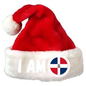 Half American Half Dominican Usa And Dominican Republic Flag Cute Gift Premium Christmas Santa Hat