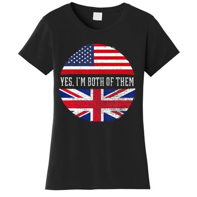 Half American Half British USA Flag United Kingdom Heritage Women's T-Shirt