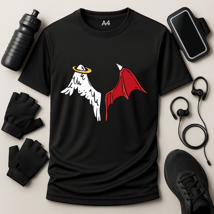 Half Angel Half Demon Wings Cooling Performance Crew T-Shirt