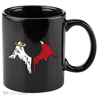 Half Angel Half Demon Wings 11oz C Handle Ceramic Mug