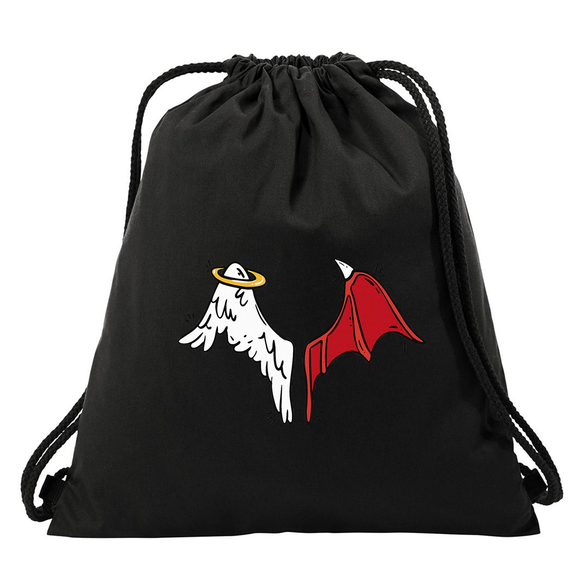 Half Angel Half Demon Wings Drawstring Bag