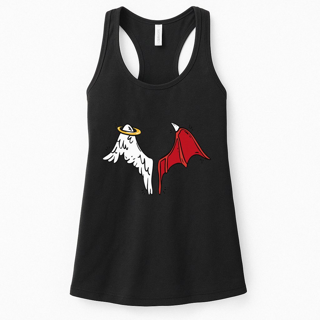Half Angel Half Demon Wings Womens Tank Top