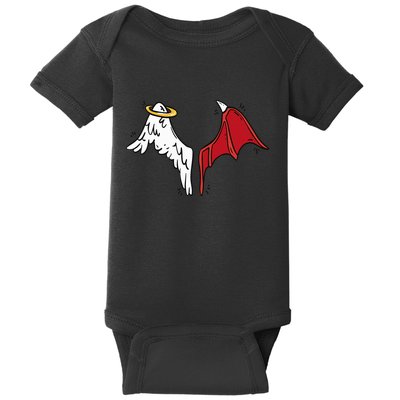 Half Angel Half Demon Wings Baby Bodysuit