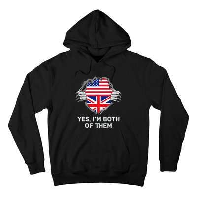 Half American Half British USA England Flag Adult Hoodie