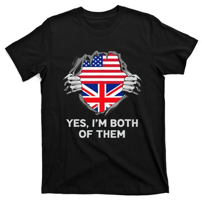 Half American Half British USA England Flag Adult T-Shirt