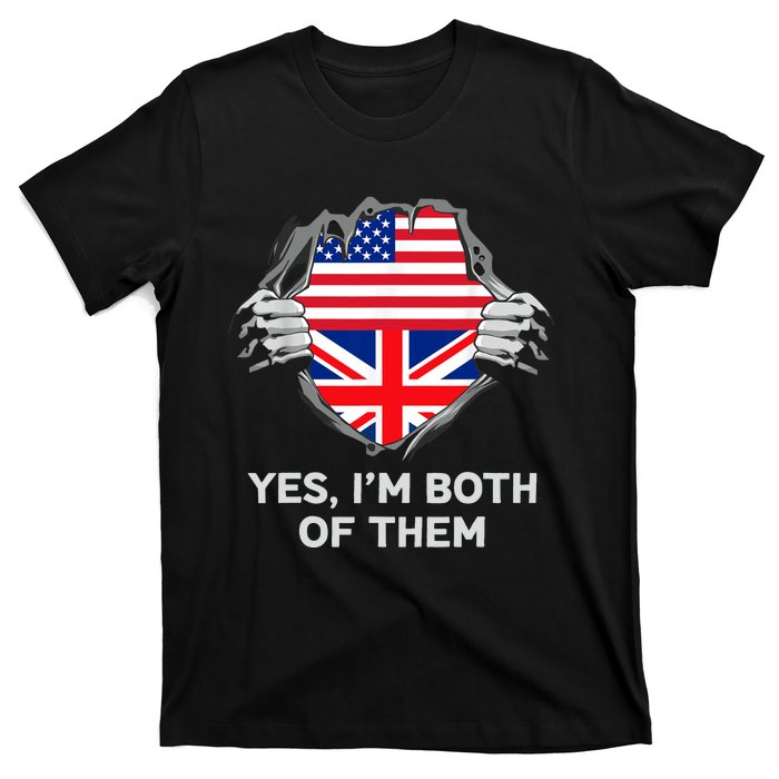 Half American Half British USA England Flag Adult T-Shirt