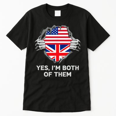 Half American Half British USA England Flag Adult Tall T-Shirt