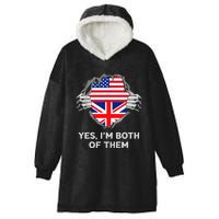 Half American Half British USA England Flag Adult Hooded Wearable Blanket