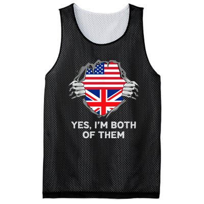 Half American Half British USA England Flag Adult Mesh Reversible Basketball Jersey Tank