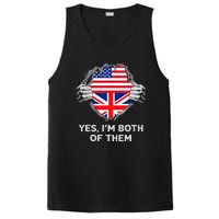 Half American Half British USA England Flag Adult PosiCharge Competitor Tank