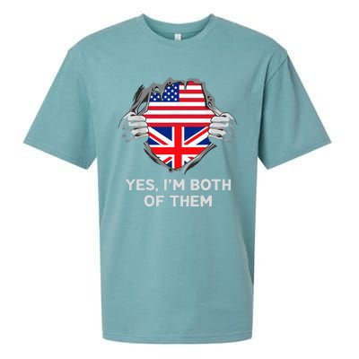 Half American Half British USA England Flag Adult Sueded Cloud Jersey T-Shirt