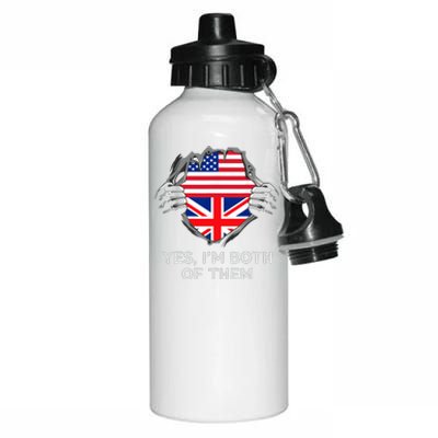 Half American Half British USA England Flag Adult Aluminum Water Bottle