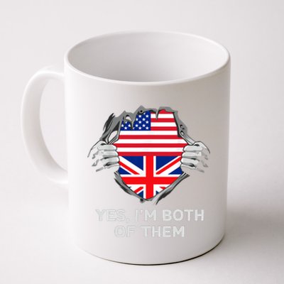 Half American Half British USA England Flag Adult Coffee Mug