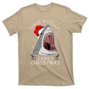 Have A Holly Jawly Christmas Shark Santa Hat Xmas Pajamas T-Shirt