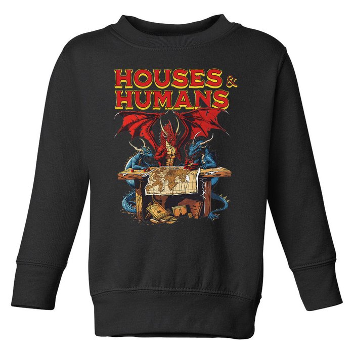 Houses And Humans Vintage Retro 90s Funny Gamer Gaming Toddler Sweatshirt