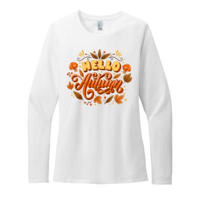 Hello Autumn Womens CVC Long Sleeve Shirt