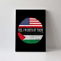 Half American Half Palestinian USA Flag Palestine Heritage Canvas