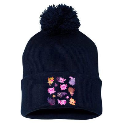 Happy Axolotl Pom Pom 12in Knit Beanie