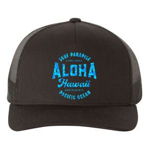 Hawaii Aloha Hawaiian Retro Throwback Souvenir Yupoong Adult 5-Panel Trucker Hat