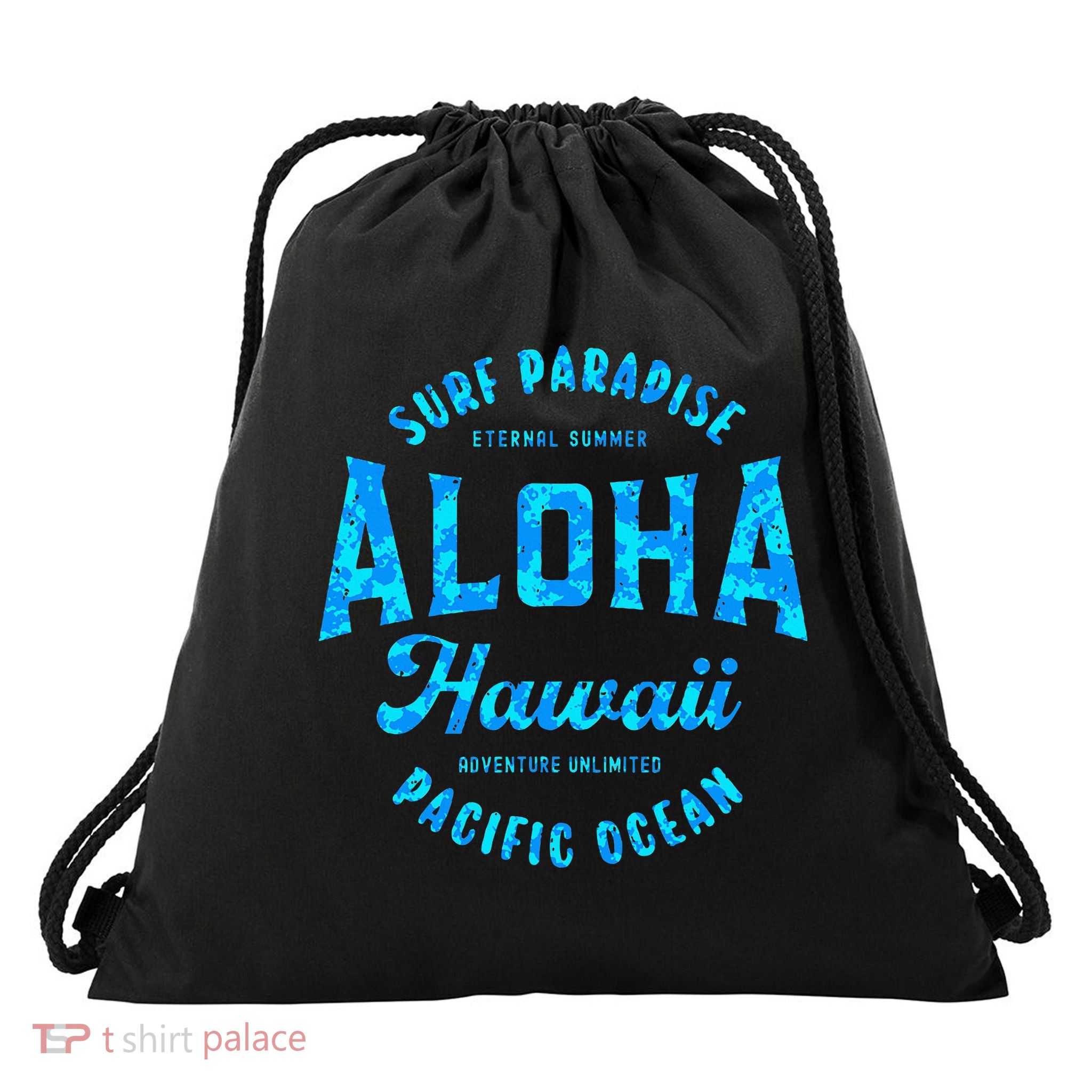 Hawaii Aloha Hawaiian Retro Throwback Souvenir Drawstring Bag