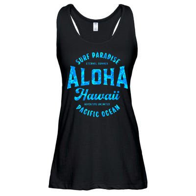 Hawaii Aloha Hawaiian Retro Throwback Souvenir Ladies Essential Flowy Tank
