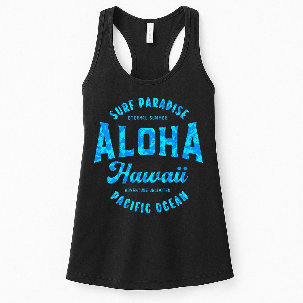 Hawaii Aloha Hawaiian Retro Throwback Souvenir Womens Tank Top