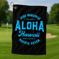 Hawaii Aloha Hawaiian Retro Throwback Souvenir Golf Towel