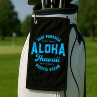 Hawaii Aloha Hawaiian Retro Throwback Souvenir Golf Towel