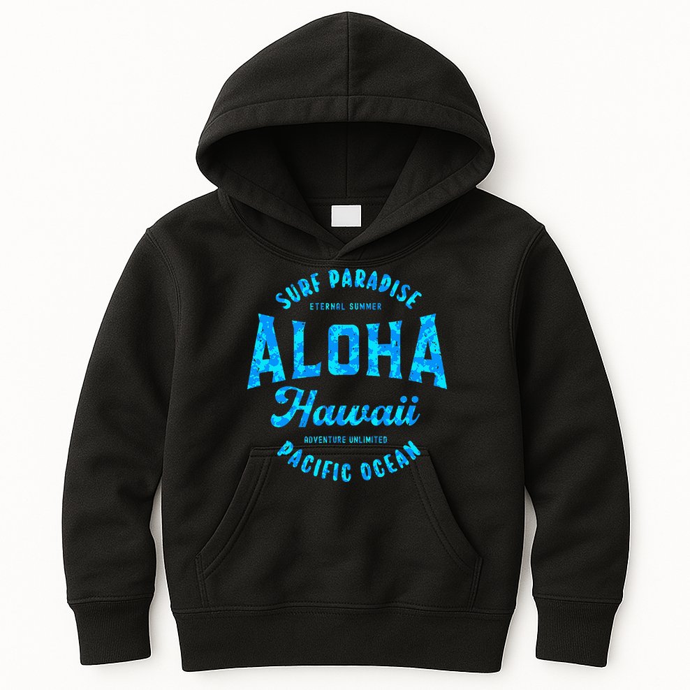 Hawaii Aloha Hawaiian Retro Throwback Souvenir Kids Hoodie