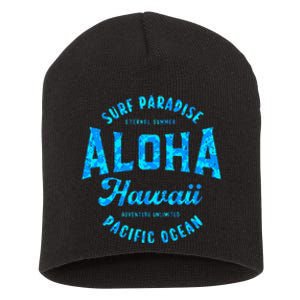 Hawaii Aloha Hawaiian Retro Throwback Souvenir Short Acrylic Beanie