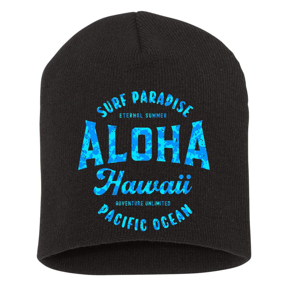 Hawaii Aloha Hawaiian Retro Throwback Souvenir Short Acrylic Beanie