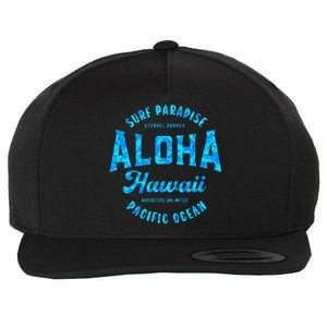 Hawaii Aloha Hawaiian Retro Throwback Souvenir Wool Snapback Cap