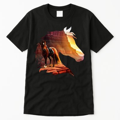 Horse Art Horse Lover Horse Riding Lover Tall T-Shirt