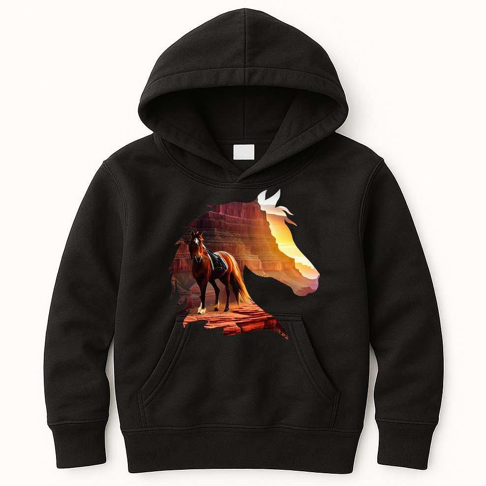 Horse Art Horse Lover Horse Riding Lover Kids Hoodie