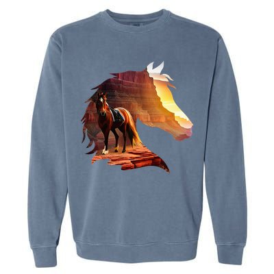Horse Art Horse Lover Horse Riding Lover Garment-Dyed Sweatshirt