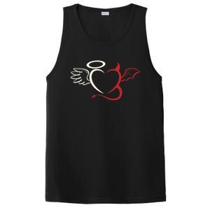 Half Angel Half Demon Heart Love Valentines Day Gift PosiCharge Competitor Tank