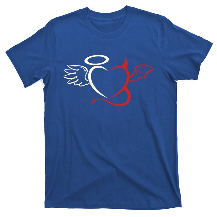 Half Angel Half Demon Heart Love Valentines Day Gift T-Shirt