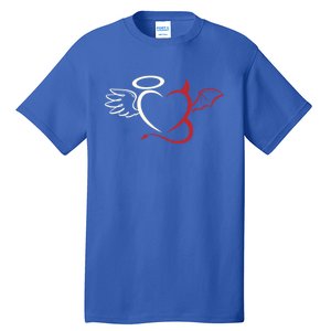 Half Angel Half Demon Heart Love Valentines Day Gift Tall T-Shirt