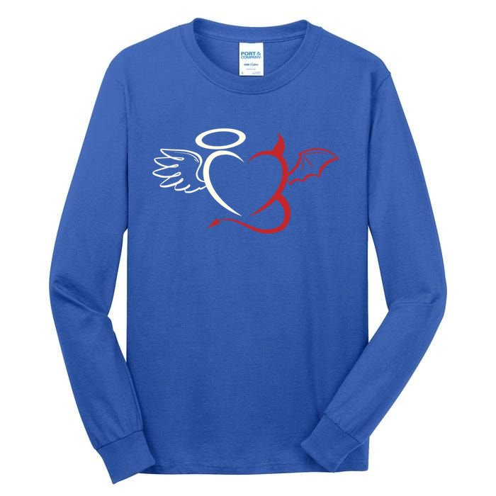 Half Angel Half Demon Heart Love Valentines Day Gift Tall Long Sleeve T-Shirt