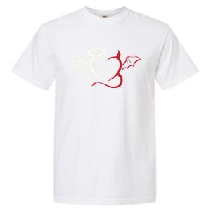 Half Angel Half Demon Heart Love Valentines Day Gift Garment-Dyed Heavyweight T-Shirt