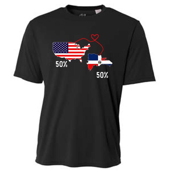 Half American Half Dominican Flag Combined Rd Usa Pride Cooling Performance Crew T-Shirt