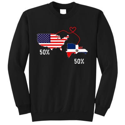 Half American Half Dominican Flag Combined Rd Usa Pride Sweatshirt